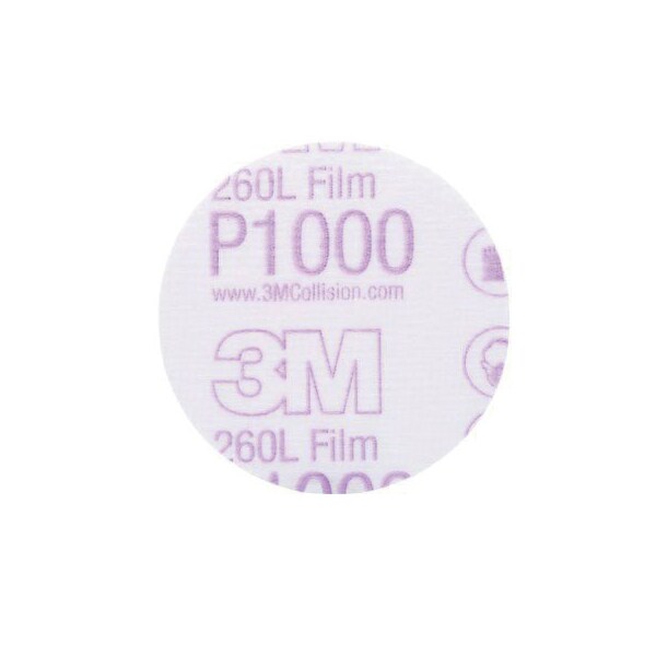3M 3M Hookit Finishing Film Disc, 00909, 3 in, P1000, 50 dscs pr bx, 4 bxs pr cs, 50PK - 7000021278