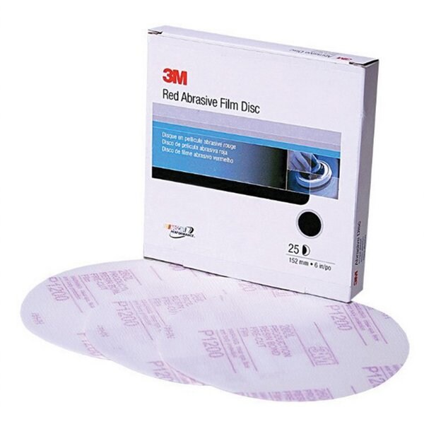 3M 3MRed Abrasive Finishing Film Stikit Disc, 01103, 6 in, P12005, 25PK - 7000119775