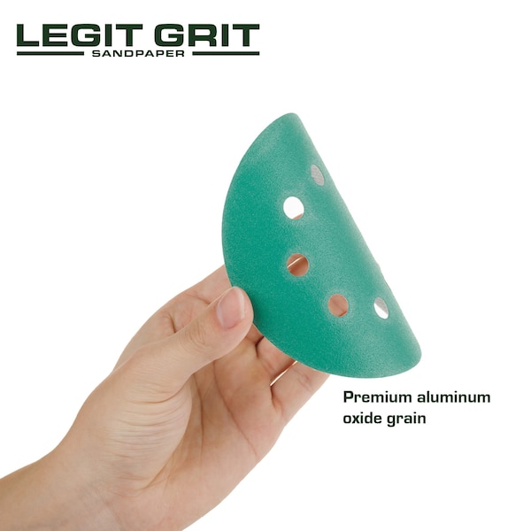 Legit Grit 5 inch Sand paper Disc, 8-Hole, 180 Grit, 100PK - LG5-8180-100