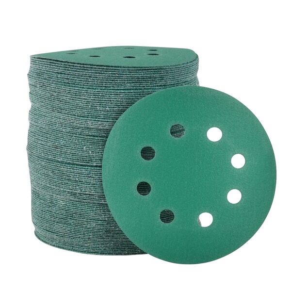 Legit Grit 5 inch Sand paper Disc, 8-Hole, 180 Grit, 100PK - LG5-8180-100