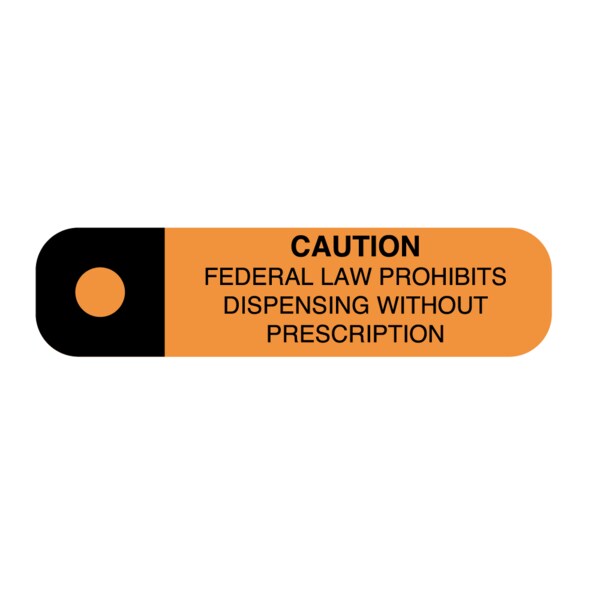 Nevs Caution Federal Law Prohibits Dispensing Without 3/8" x 1-1/2" - PAUX-14