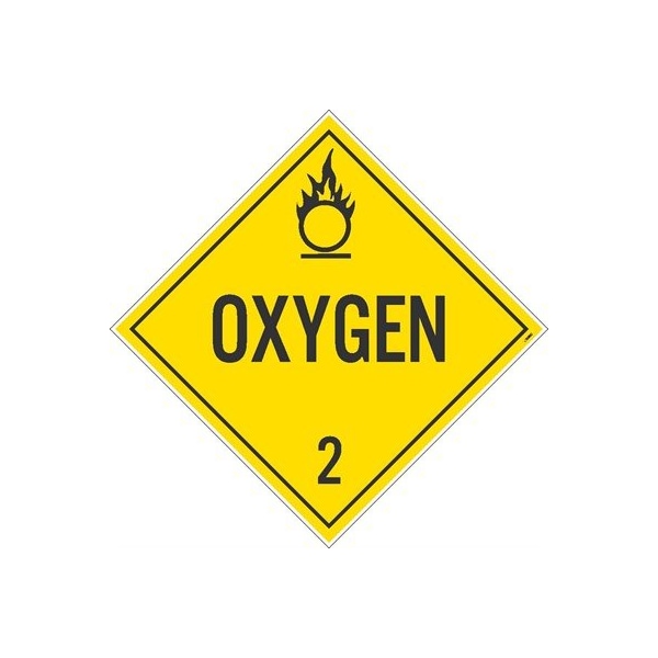 Nmc Oxygen 2 Dot Placard Sign, Pk25, Material: Pressure Sensitive Removable Vinyl .0045 - DL7PR25