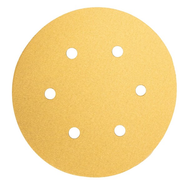 Pasco Hook-and-Loop Sanding Disc, 6 in. Dia, 6 Hole, 150 Grit - P6.23-06150V6