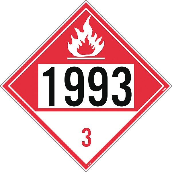 Nmc Four Digit Placard 1993, Pk50, Background Color: Red on White - DL73BR50