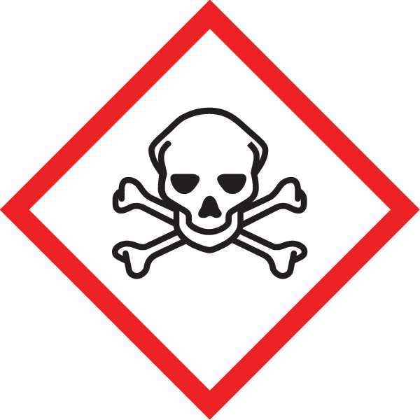 Accuform Label, Skull, 1x1 In, Ctd Paper, 250 Roll - LZH606PS2
