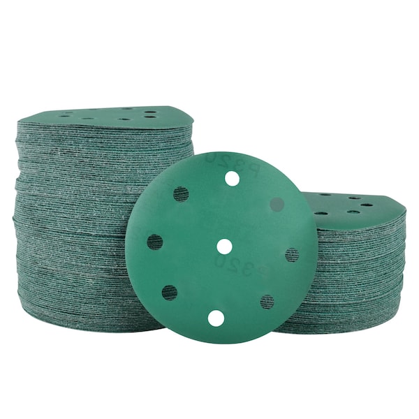 Legit Grit 5 inch Sand paper Disc, 9-Hole, 320 Grit, 150PK - LG5-9320-150