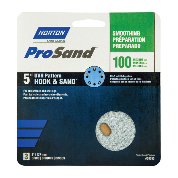 Norton Abrasives 8 Hole, Ceramic Alumina, 100 Grit, Coated Type - 07660768353
