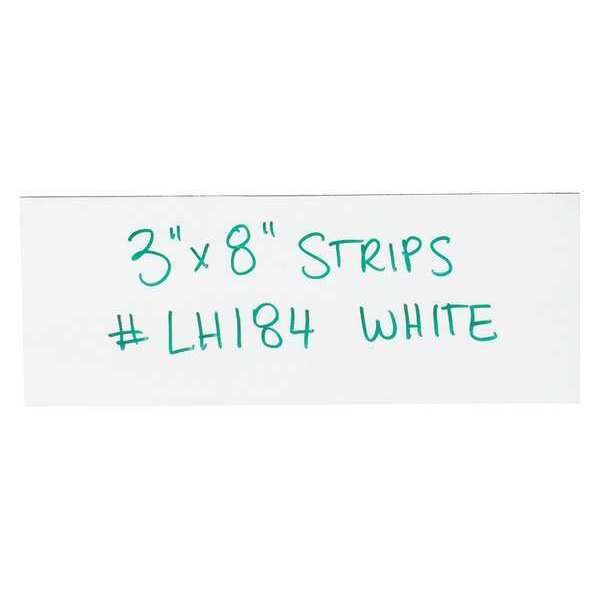 Partners Brand Warehouse Labels, Magnetic Strips, 3" x 8", White, 25/Case - LH184