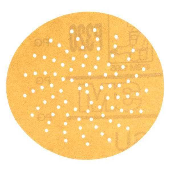 3M Hook-and-Loop Sanding Disc, 3" Dia, Multi-Hole, Aluminum Oxide, P320 Grit, Open Coat Type, 216U - 7100112002