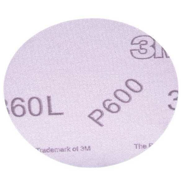 3M Hook-and-Loop Sanding Disc, 3" Dia, Multi-Hole, Aluminum Oxide, P600 Grit, Open Coat Type, 360L - 7100010767