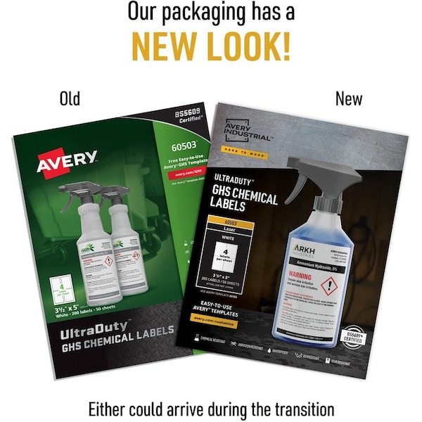 Avery Label, Ghs Chemical, 3.5X5, We 4PK - AVE60503