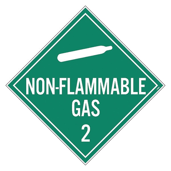Nmc Non-Flammable Gas 2 Dot Placard Sign, Pk10, Material: Pressure Sensitive Vinyl - DL6P10