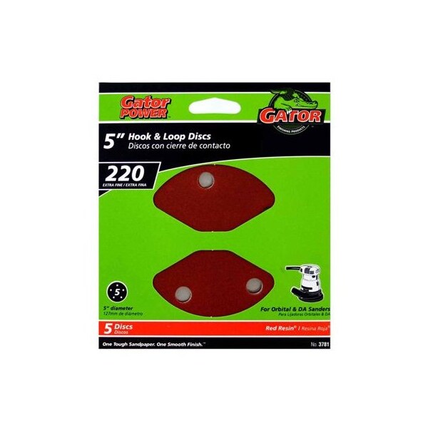 Gator Finishing 5PK 5 220G Sand Disc - 3781