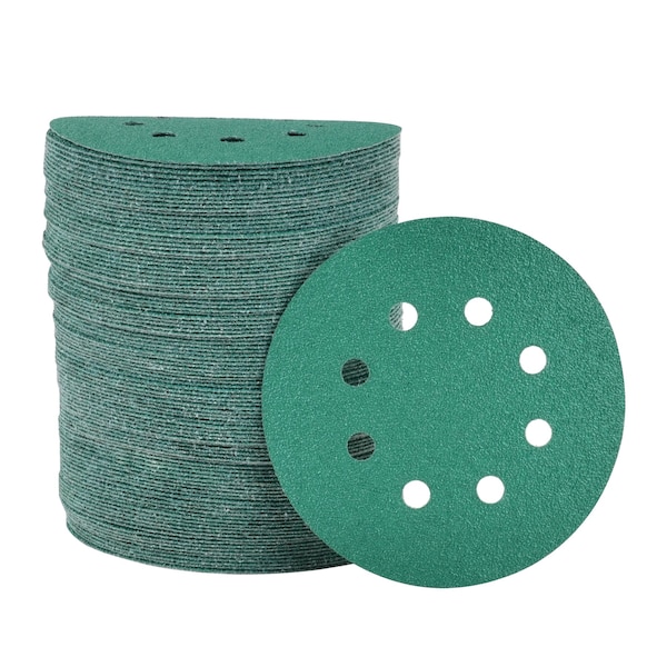 Legit Grit 5 inch Sand paper Disc, 8-Hole, 60 Grit, 100PK - LG5-860-100