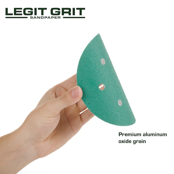 Legit Grit 6 inch Sand paper Disc, 6-Hole, 80 Grit, 50PK - LG6-680-50