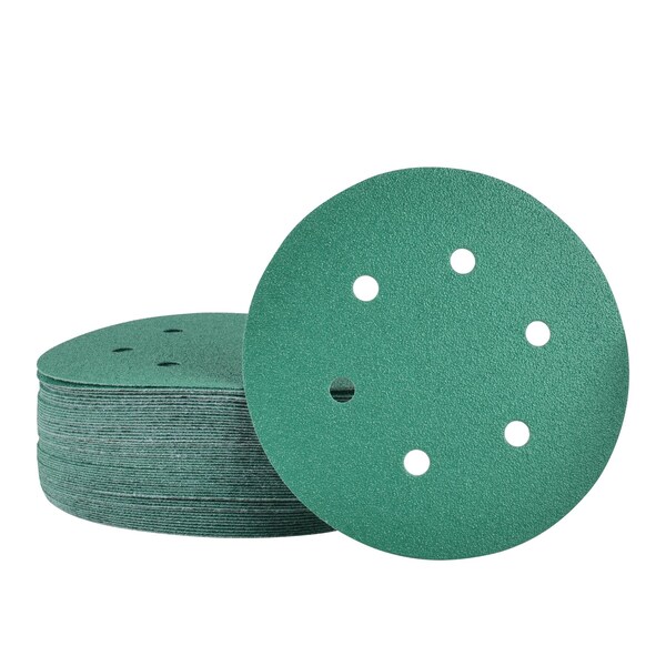 Legit Grit 6 inch Sand paper Disc, 6-Hole, 80 Grit, 50PK - LG6-680-50
