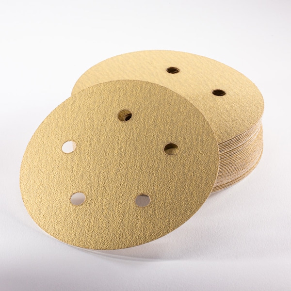 Uneeda 5 in Dia, 5 holes, Aluminum Oxide, 150 Grit, Coated Type - M-164290