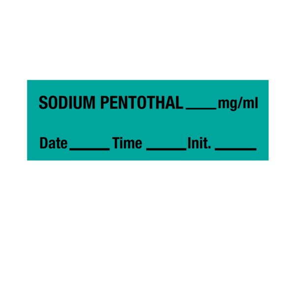 Nevs Tape, Sodium Pentothal 1/2" x 500" Aqua w/Black - SANT-48