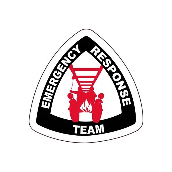 Nmc Emergency Response Team Hard Hat Label, Pk25, Material: Reflective Vinyl Sheeting - HH137R