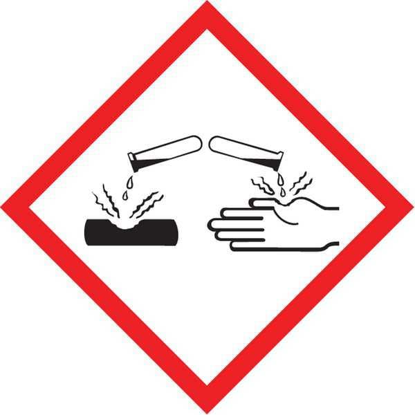 Accuform Label, Corrosive, 2x2 In, Ctd Paper, 250Roll - LZH614PS2