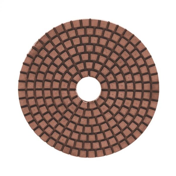 Lackmond Wet Polishing Pad, Resin Bonded Hook And Loop Backed, Series Contractor, 4 Pad Diameter, 100 Grit - PD1004C