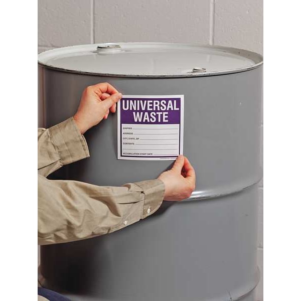 Accuform Hazardous Waste Label, 3-7/8 In. H, PK100 - MHZW17PSC