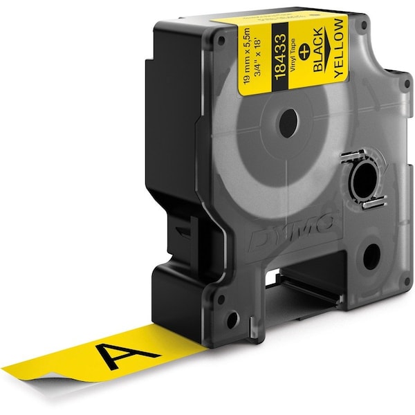 Dymo RHINO 3/4IN X 18FT, YELLOW VINYL LABELS - 18433