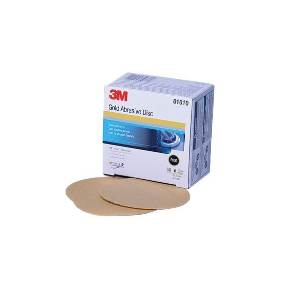 3M 3MTM HookitTM Gold Disc, 01010, 3 in, P800A, 50PK - 7010327883