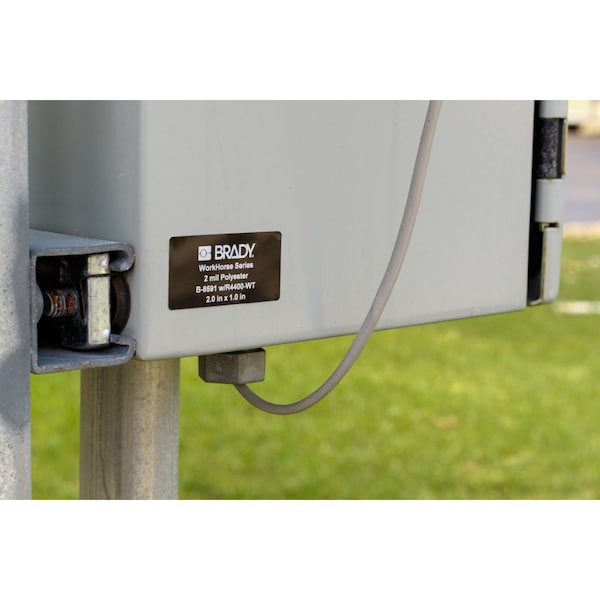 Brady Weather Resistant Polyester Outdoor Labels 0.5 in H x 1 in W Black 10000/RL - THT-5-8591-10-BK