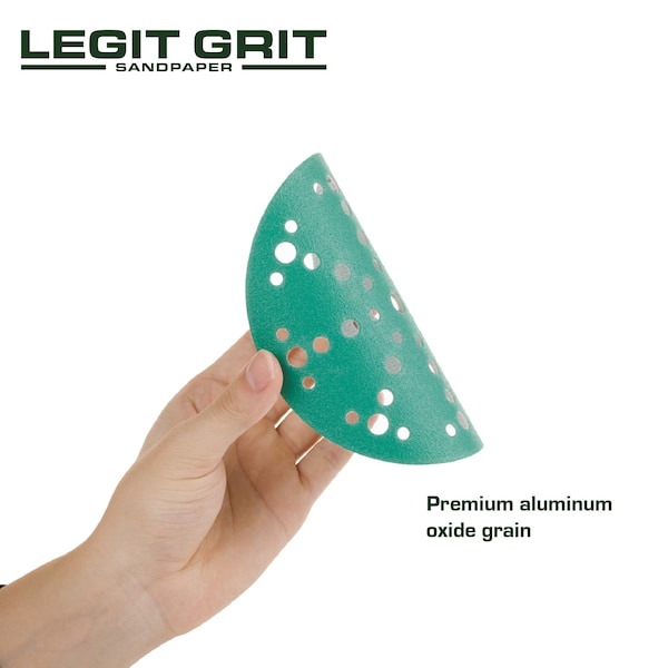 Legit Grit 6 inch Sand paper Disc, 49-Hole, 150 Grit, 100PK - LG6-49150-100