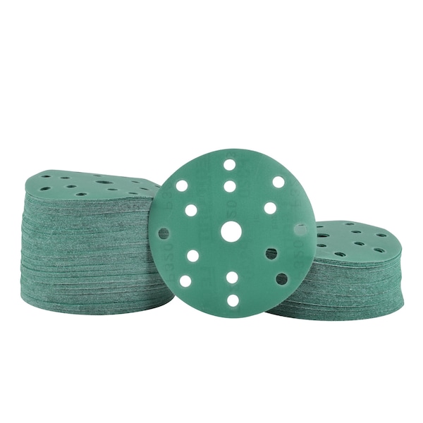 Legit Grit 6 inch Sand paper Disc, 15-Hole, 320 Grit, 150PK - LG6-15320-150