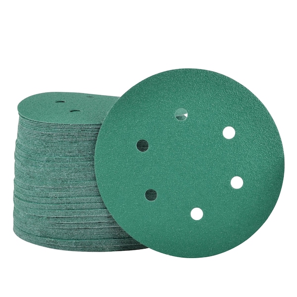 Legit Grit 6 inch Sand paper Disc, 6-Hole, 80 Grit, 100PK - LG6-680-100