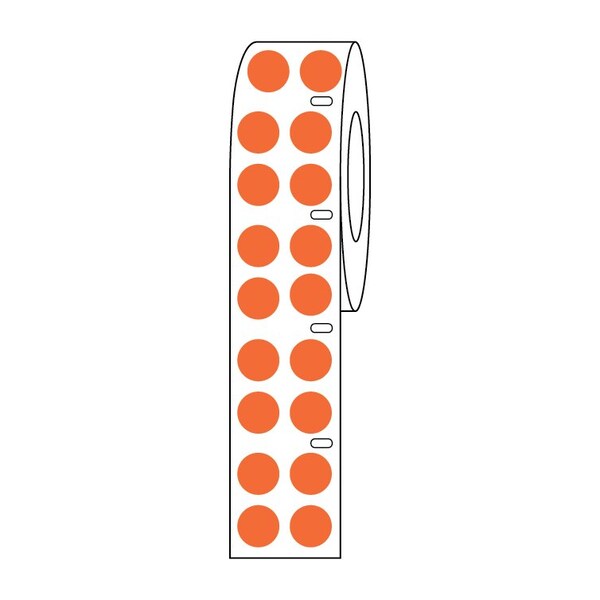 Globe Scientific Label Roll, Cryo, Direct Thermal, 9.5mm Dots, for 1.5mL Tubes, Red, 4000PK - LTC-95R