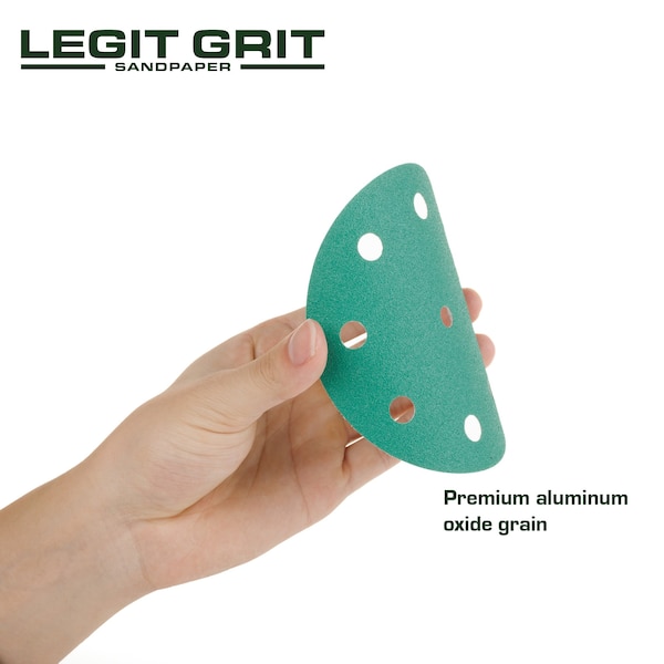 Legit Grit 5 inch Sand paper Disc, 9-Hole, 150 Grit, 50PK - LG5-9150-50