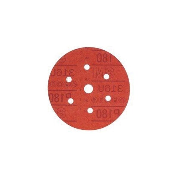 3M 3M Red Abrasive Hookit Disc D/F, 01143, 6 in, P180, 50PK - 7100011657
