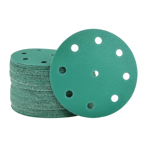 Legit Grit 5 inch Sand paper Disc, 9-Hole, 80 Grit, 50PK - LG5-980-50