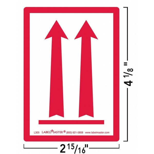 Labelmaster Arrows Label, 2-15/16inW x 4-1/8in H, 500 - L305