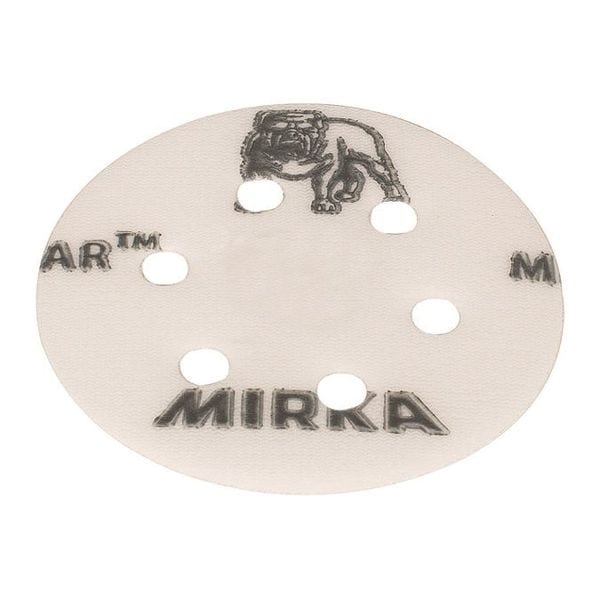 Mirka Film-Back Grip Disc, 3", 6H, P800, PK50, 3" Dia, 6 Hole, Aluminum Oxide, P800 Grit, Semi Open Coat Type - FM-634-800