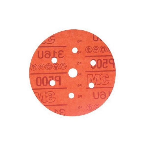 3M 3M Red Abrasive Hookit Disc D/F, 01138, 6 in, P500, 50PK - 7000045454