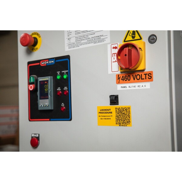 Brady All Weather Permanent Adhesive Vinyl Labels 1 in H x 1.9 in W Orange RL/250 - M7-78-595-OR