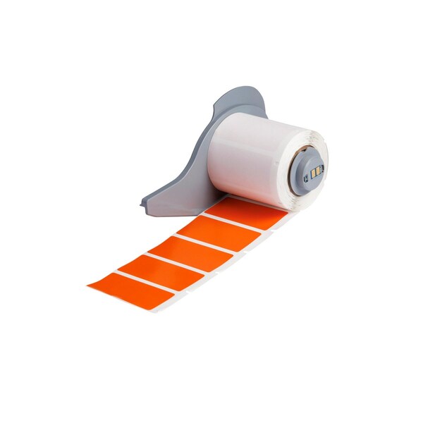 Brady All Weather Permanent Adhesive Vinyl Labels 1 in H x 1.9 in W Orange RL/250 - M7-78-595-OR