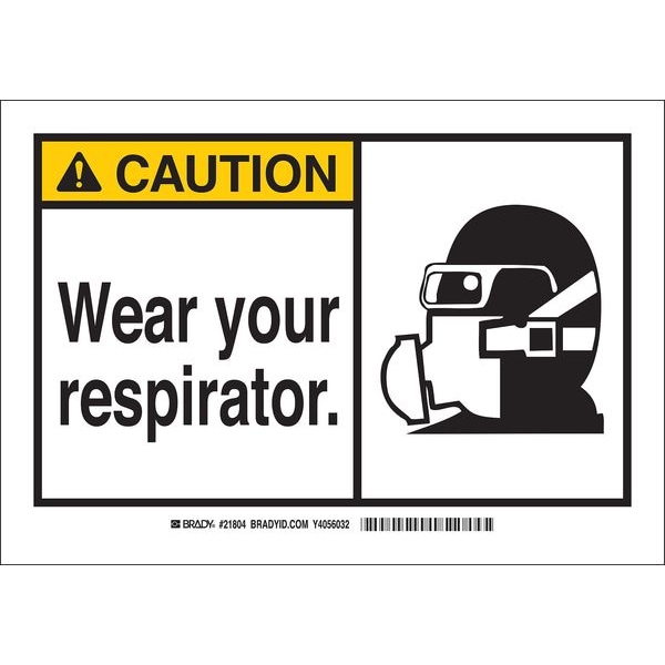 Brady Safety Sign Label, 3-1/2 x 5, Self-Adhes., 83932 - 83932