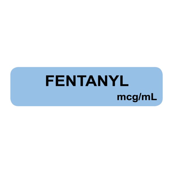 Nevs Label, Fentanyl mcg/ml 1/2" x 1-1/2" Blue w/Black - SANTW-0060