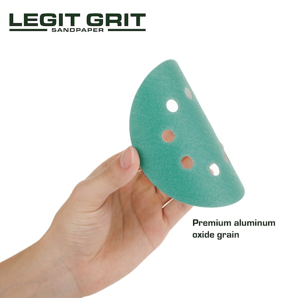 Legit Grit 5 inch Sand paper Disc, 8-Hole, 150 Grit, 100PK - LG5-8150-100