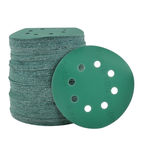 Legit Grit 5 inch Sand paper Disc, 8-Hole, 400 Grit, 100PK - LG5-8400-100
