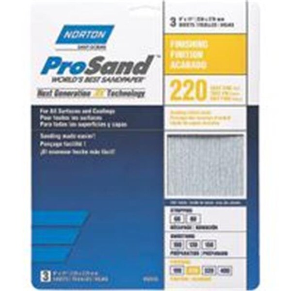 Norton Co Norton Sndpapr Prosand 9X11 Hndpk 220 2616 - 3306602
