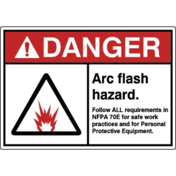 Zoro Select Label, Electrical Hazard, 3-1/2 in. H, PK5, HWL-535-707-5PK - HWL-535-707-5PK