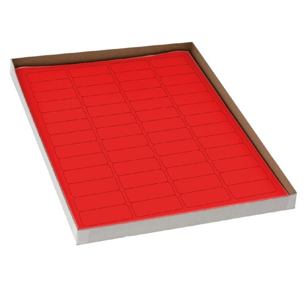 Globe Scientific Label Sheets, Cryo, 43x19mm, for Cryovials, 20 Sheets, 52 Labels per Sheet, Red, 1040PK - LCS-43X19R