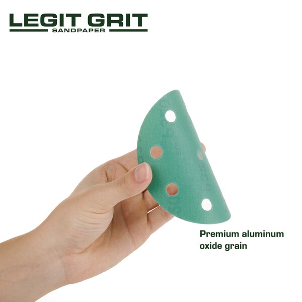 Legit Grit 5 inch Sand paper Disc, 9-Hole, 320 Grit, 50PK - LG5-9320-50