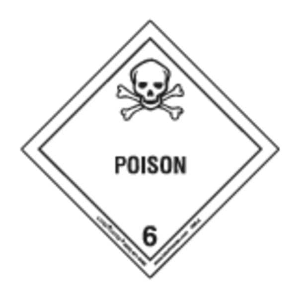 Labelmaster Poison Label, 100mmx100mm, Paper, 500 lbls - HML8